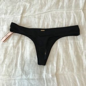 NWT Victoria Secret black thong bikini